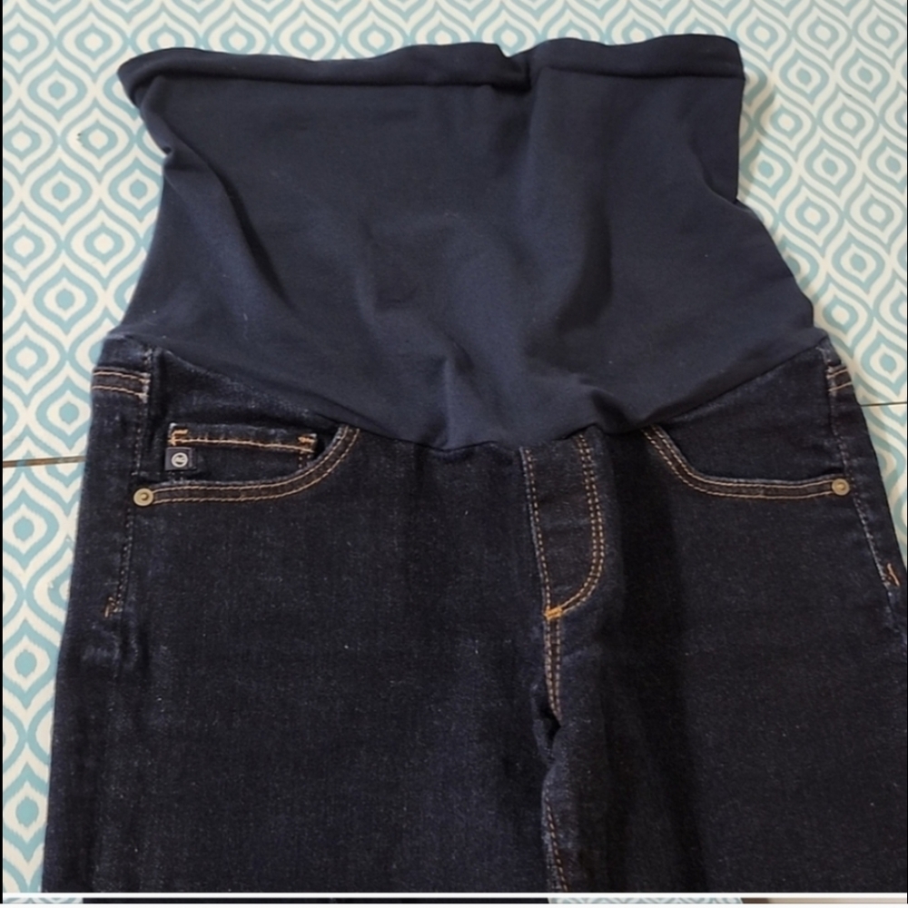 AG Adriano Goldschmied Dark Blue Maternity Skinny Jeans